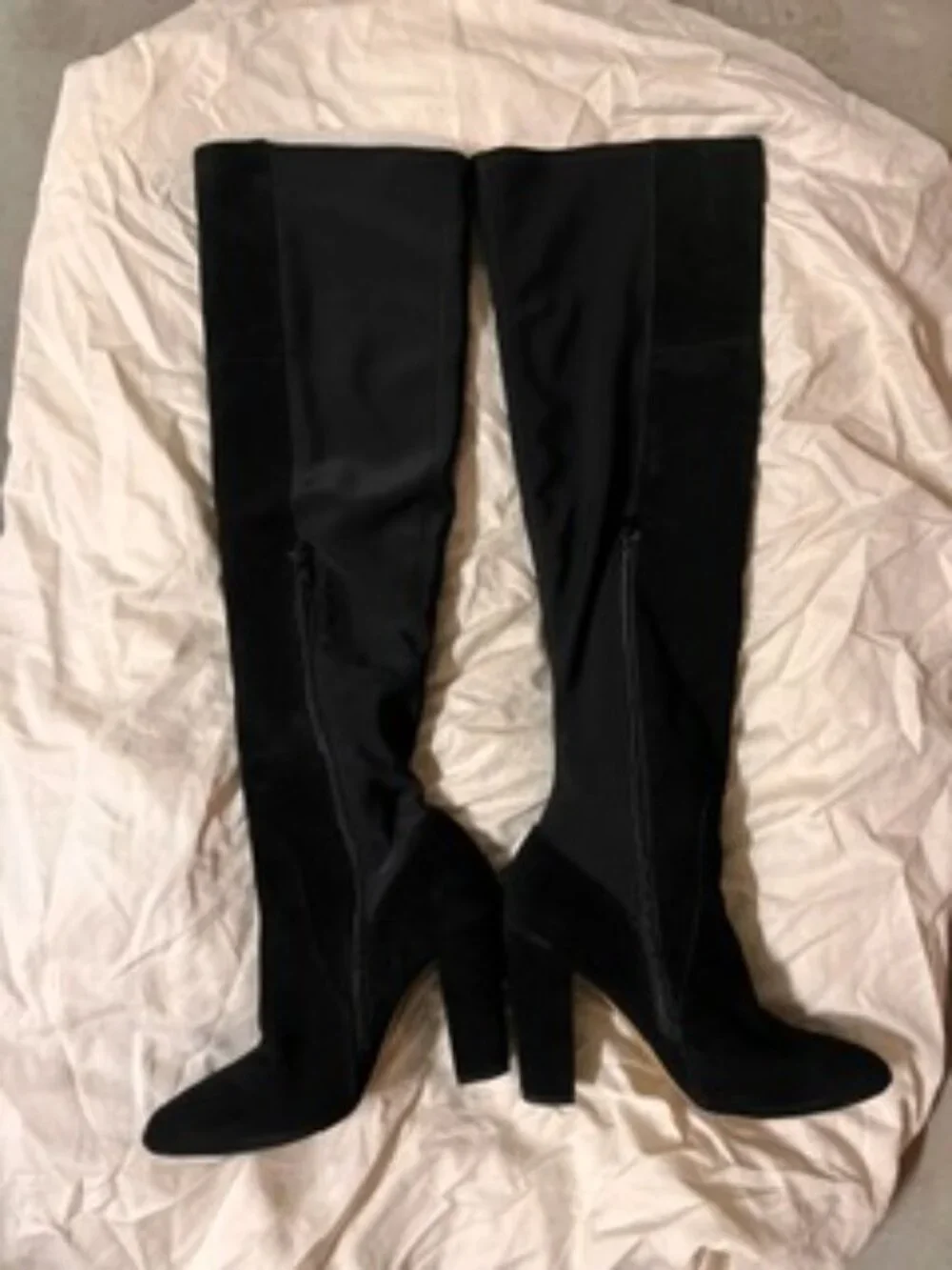 Betsy Johnson Black Super Suede Over-the-Knee Midheel Boots Size 8